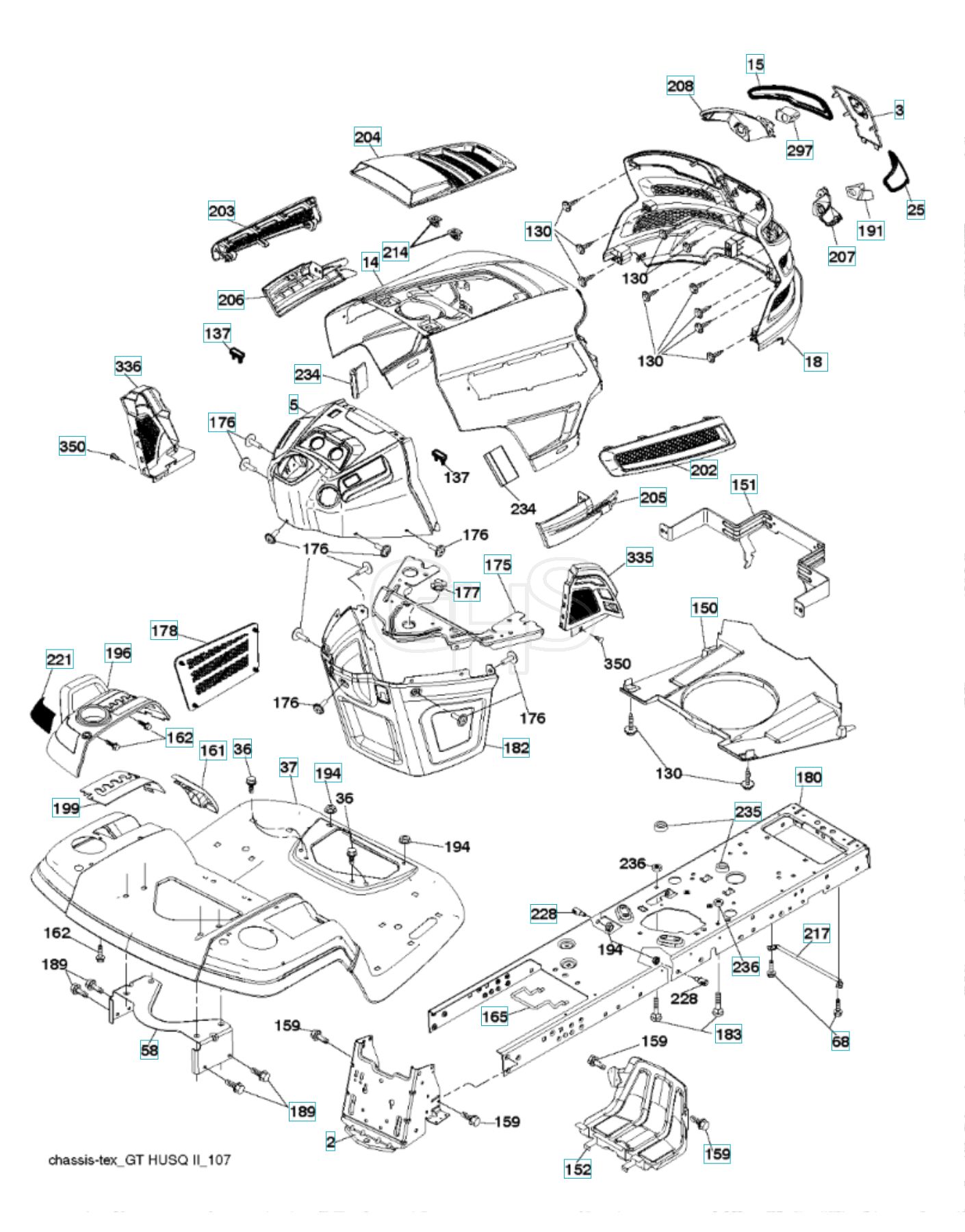 Husqvarna Gth26V52Ls Chassis & Frame GHS