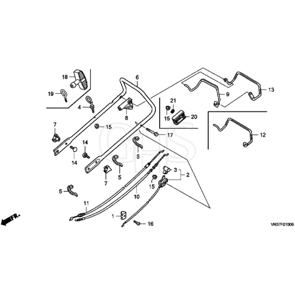 Honda HRG465C3 - SDEE - MADF 1400001- Handle Pipe Diagram | GHS
