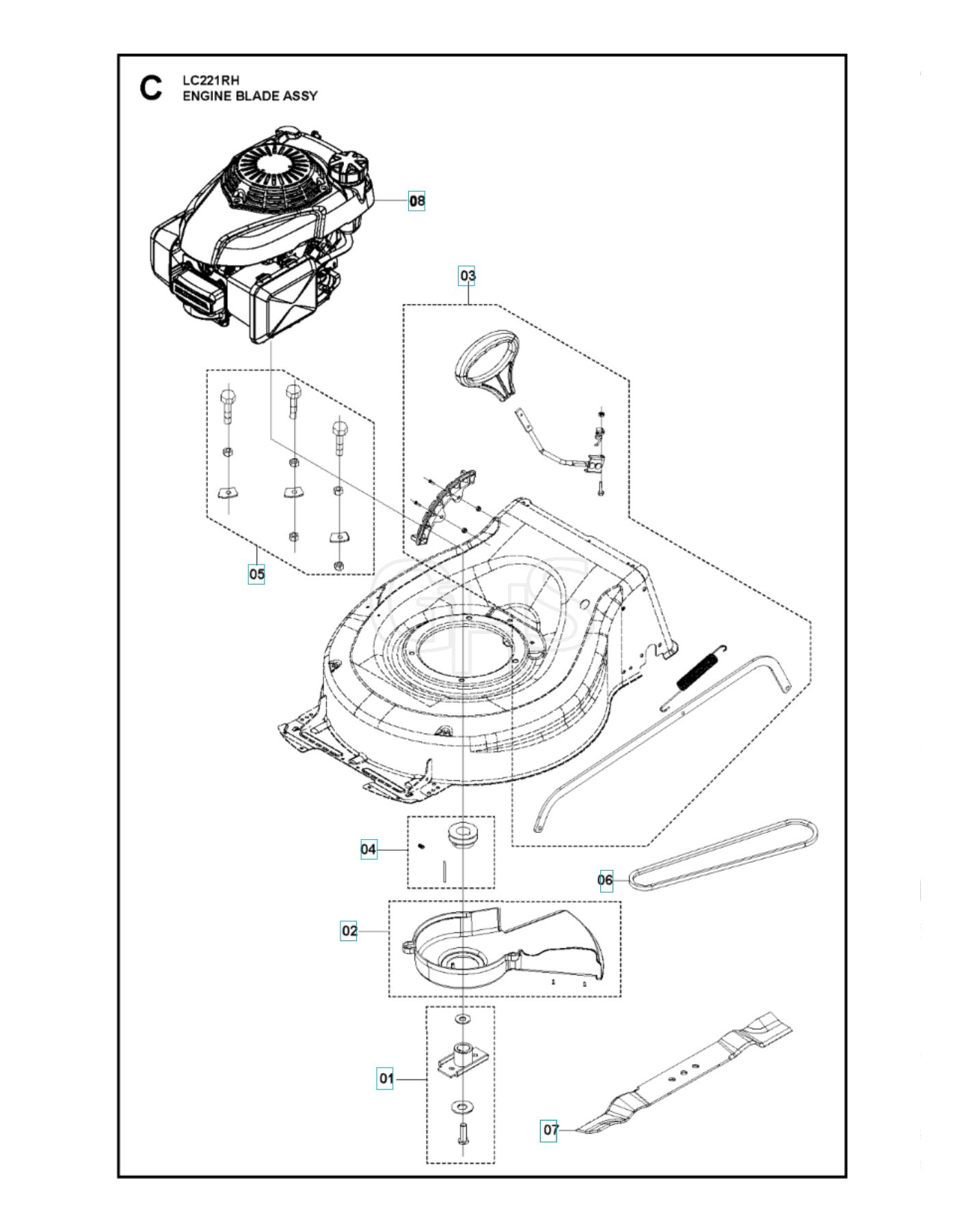 Husqvarna LC 221RH Engine GHS