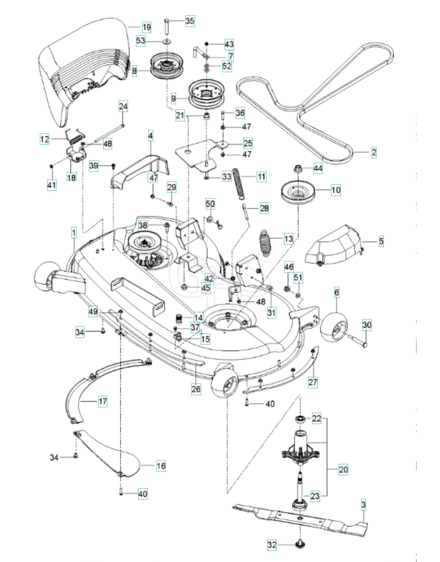 Husqvarna Rz46215 Mower Deck & Cutting Deck GHS