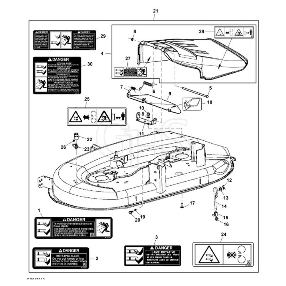 John Deere S240 - PC12357 - Mower Deck - ST824252 | GHS