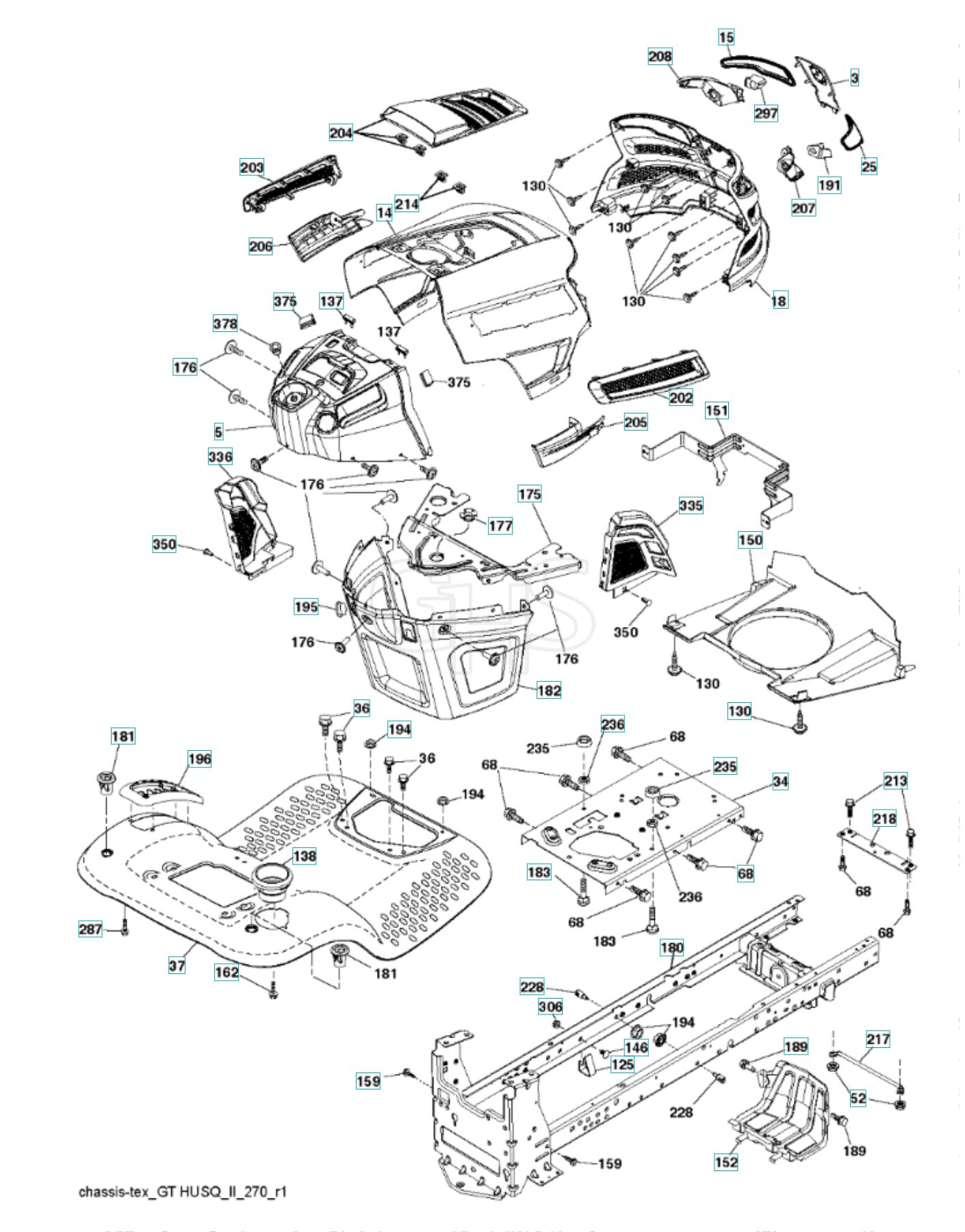 Husqvarna Yth1842 Chassis & Enclosures GHS
