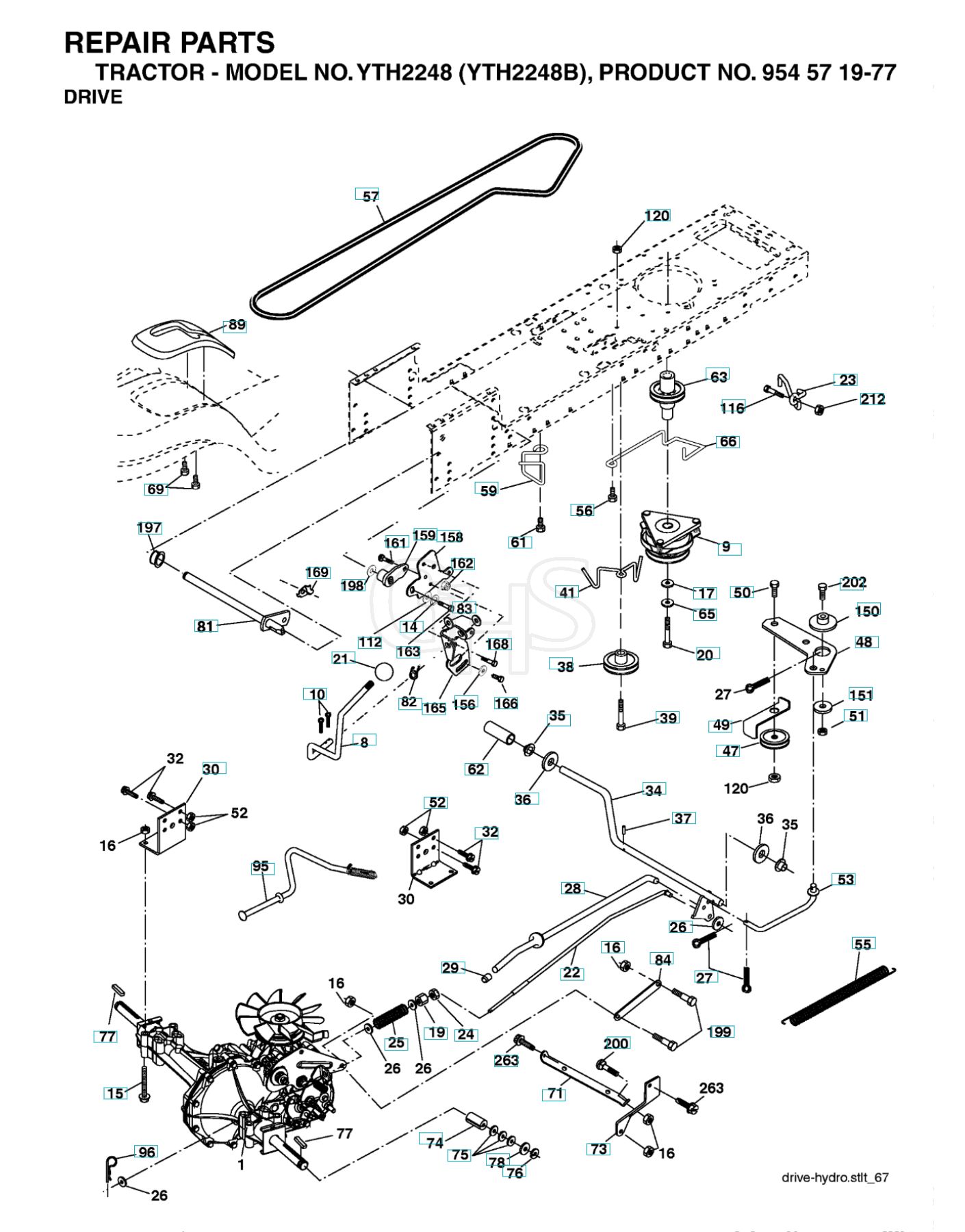 Husqvarna Yth2248B Drive GHS